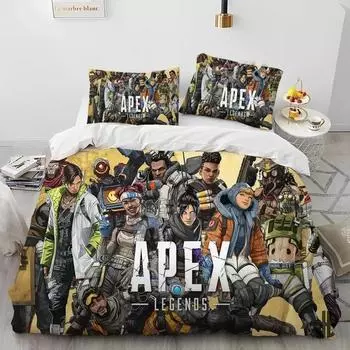3D Print A-Apex Legends Bedding Set Duvet Cover Bed Set Quilt Cover Pillowcase Comforter king Queen Size Boys Adult Bedding Set EU Single 135x200cm