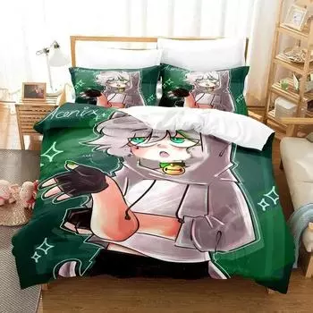 3D Print Acenix Anime Bedding Set Duvet Cover Bed Set Quilt Cover Pillowcase Comforter king Queen Size Boys Adult Bedding Set 135X200cm-2pcs