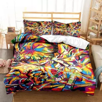 3D Print Agatsuma Zenitsu Anime Demon Slayer Bedding Set Single Twin Full Queen King Size Bed Set Adult Kid Bedroom Home Textile EU Twin 135x200cm