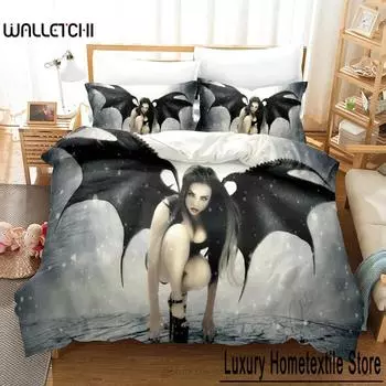 3D Print Angel Bedding Set Boys Girls Twin Queen Size Duvet Cover Pillowcase Bed Kids Adult Fashion Home Textile Customizable 70x133cm 2pcs