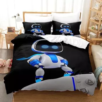 3d Print Anime Astro Bot Bedding Set Single Twin Full Queen King Size Bed Set Adult Kid Bedroom Duvet cover Sets Home Textiles EU Twin 135x200cm