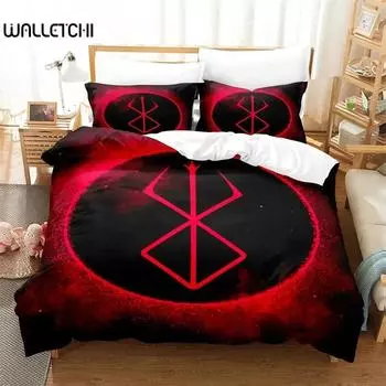 3D Print Anime Berserk Bedding Set Boys Girls Twin Queen Size Duvet Cover Pillowcase Bed Kids Adult Duvet 2/3pcs Duvet Cover 135X200cm