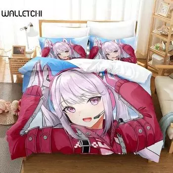 3D-принт аниме Богиня Победы Nikke Постельное белье Односпальная кровать Твин Полный комплект двуспальной кровати размера «king-size» Детская спальня пододеяльники комплекты 70x133cm 2pcs