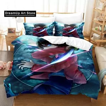3D Print Anime Boundary of Emptiness Ryougi Shiki Bedding Set Boys Girls Twin Queen Full Size Duvet Cover Pillowcase Bed Set Adu EU Single 90x200cm