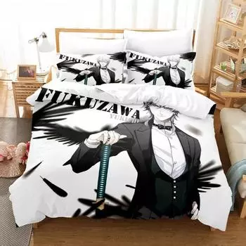 3D-принт аниме Bungo Stray Dogs 2_3 шт. Комплект постельного белья для мальчиков и девочек, двуспальный размер, пододеяльник, наволочка, кровать для детей и взрослых, домашний текстиль EU Single 135x200cm