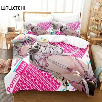 3D-принт аниме Dohna Dohna Комплект постельного белья Single Twin Full Queen King Size Комплект постельного белья Adult Kid Спальня Пододеяльник Наборы Домашний Текстиль 70x133cm 2pcs
