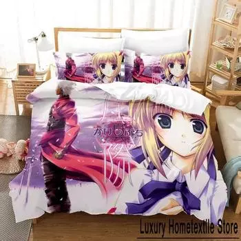 3D Print Anime FateStay Night Unlimited Blade Works Bedding Set Cartoon Anime three-piece set Adult Kid Bedroom Duvetcover Sets 70x133cm 2pcs