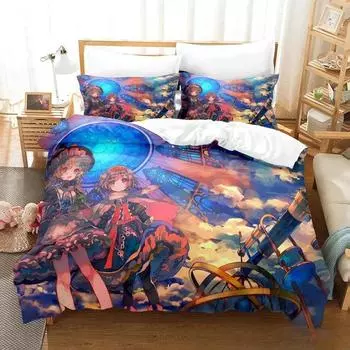 3D Print Anime Game Touhou Project Bedding Set Duvet Cover Bed Set Quilt Cover Pillowcase Comforter king Queen Size Boys Adult EU Twin 135x200cm