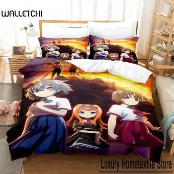 3D Print Anime Higurashi when they cry Bedding Set Single Twin Full Queen King Size Bed Set Adult Kid Bedroom Duvet cover Sets 70x133cm 2pcs