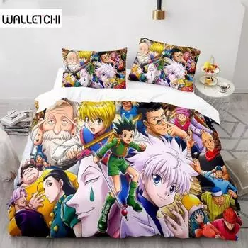 3D Print Anime Hunter X Hunter Duvet Cover Set Bedding Set Japanese Anime Twin Queen King Quilt Cover Pillowcases Home Textiles 70x133cm 2pcs