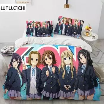3D-принт аниме K-ON милый кавайный комплект постельного белья для девочек пододеяльник постельный комплект пододеяльник наволочка одеяло king size queen для мальчиков взрослый 70x133cm 2pcs