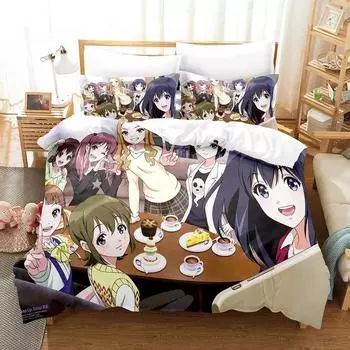 3D Print Anime Kawaii Wake Up, Girls! Bedding Set Single Twin Full Queen King Size Bed Set Adult Kid Bedroom Duvet cover Sets EU Single 135x200cm