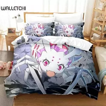3D Print Anime Kumoko So I m a Spider So What Bedding Set Boys Girls Twin Queen King Size Duvet Cover Pillowcase Bed boys Adult 135x200cm 2pcs