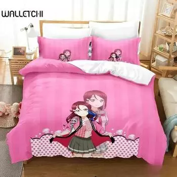 3D Print Anime LoveLive! Sunshine! Bedding Set Duvet Cover Bed Set Quilt Cover Pillowcase Comforter king Queen Size Boys Adult 70x133cm 2pcs