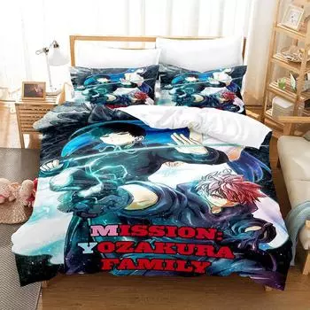 3d Print Anime Mission: Yozakura Family Bedding Set Single Twin Full Queen King Size Bed Set Adult Kid Bedroom Duvet cover Sets EU Twin 135x200cm