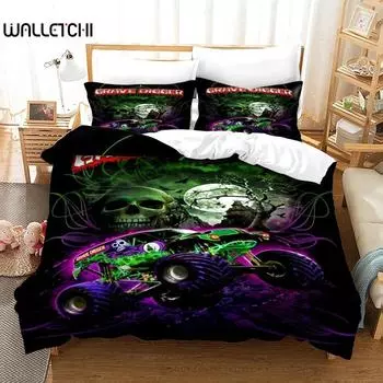 3D Print Anime Monster Jam Bedding Set Single Twin Full Queen King Size Monster Jam F1 Bed Set Teenager Bedroom Duvet cover Sets 70x133cm 2pcs