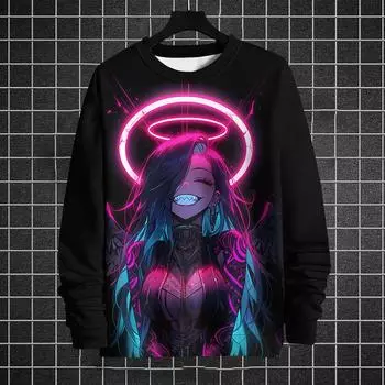 3D-принт аниме мужские толстовки с длинным рукавом футболки топы осенняя мода свободные мужские одежда уличный хип-хоп для мужчин S