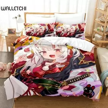 3D Print Anime Nakiri Ayame Bedding Set Duvet Cover Bed Set Quilt Cover Pillowcase Comforter king Queen Size Boys Adult 70x133cm 2pcs