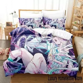 3D-принт аниме Needy Streamer Overload Комплект постельного белья для мальчиков и девочек Twin Queen King Size Пододеяльник Наволочка Кровать для мальчиков и девочек Взрослый 70x133cm 2pcs