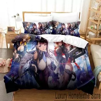 3D-принт аниме NIKKE Богиня Победы Комплект постельного белья Двойной Твин King Пододеяльник Одеяло Наволочка Мальчики Девочки Взрослые Спальня EU Single 135x200cm