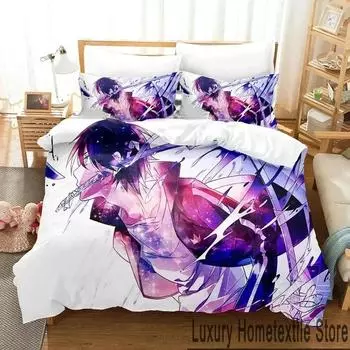 3D Print Anime Noragami Bedding Set Duvet Cover Bed Set Quilt Cover Pillowcase Comforter king Queen Size Boys Adult Bedding Set EU Single 135x200cm