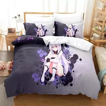 3D Print Anime Plastic Memories Isla Bedding Set Duvet Cover Bed Set Quilt Cover Pillowcase Comforter king Queen Size Boys Adult EU Twin 135x200cm