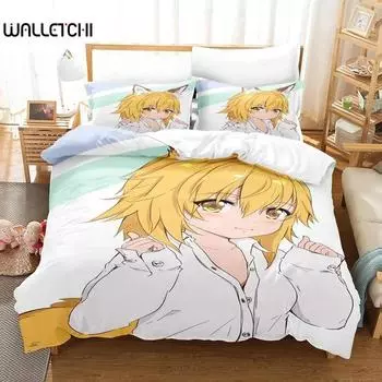 3D-принт аниме Полезный лис Сенко Сан Комплект постельного белья Односпальная кровать Твин Полный комплект постельного белья Queen King Size для взрослых и детей Спальня Пододеяльники Комплекты 70x133cm 2pcs