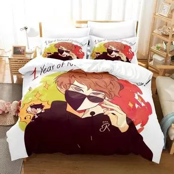 Комплект постельного белья с 3D-принтом в стиле аниме «Ранбу», пододеяльник, одеяло, наволочка, размер «king-size» для мальчиков и девочек, для взрослых 135x200cm 2pcs