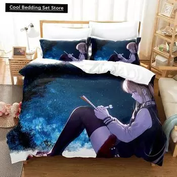 3D Print Anime Saekano Megumi Kato Bedding Set,Duvet Cover Bed Set Quilt Cover Pillowcase,King Queen Twin Size Boys Girls Adults EU single(135x200cm)