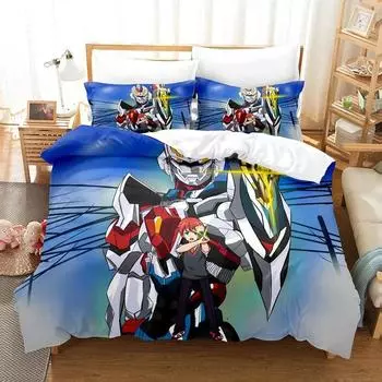 3d Print Anime SSSS.GRIDMAN Bedding Set Boys Girls Twin Queen Size Duvet Cover Pillowcase Bed Kids Adult Fashion Home Textile EU Twin 135x200cm