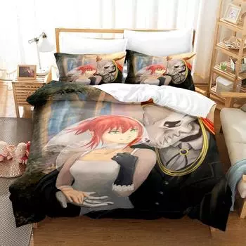 3d Print Anime The Ancient Magus Bride Bedding Set Single Twin Full Queen King Size Bed Set Adult Kid Bedroom Duvet cover Sets EU Twin 135x200cm