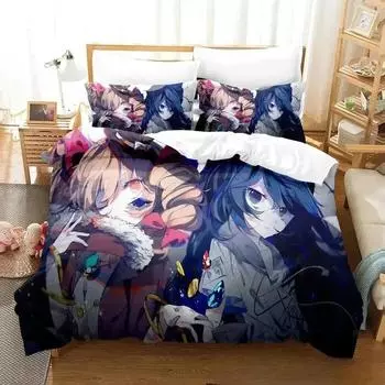 3D Print Anime Touhou Project Bedding Set Duvet Cover Bed Set Quilt Cover Pillowcase Comforter king Queen Size Boys Adult A 70x133cm 2pcs