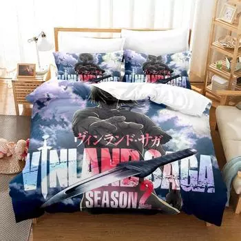 3d Print Anime Vinland Saga Bedding Set Single Twin Full Queen King Size Bed Set Adult Kid Bedroom Duvet cover Sets Home Textile EU Twin 135x200cm