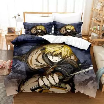 3d Print Anime Vinland Saga Bedding Set Single Twin Full Queen King Size Bed Set Adult Kid Bedroom Duvet cover Sets Home Textile EU Twin 135x200cm