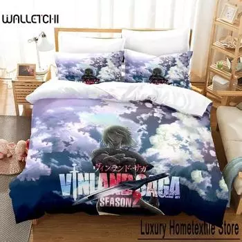 3D-принт аниме Vinland Saga комплект постельного белья односпальный двуспальный двуспальный двуспальный комплект для взрослых и детей спальня пододеяльник наборы домашнего текстиля 70x133cm 2pcs