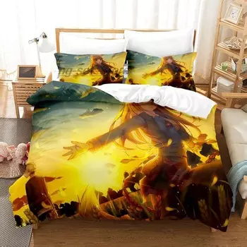 3D-принт аниме «Волчица и пряности» Комплект постельного белья односпальный двуспальный двуспальный комплект постельного белья для взрослых и детей, комплект пододеяльников, домашний текстиль EU Twin 135x200cm