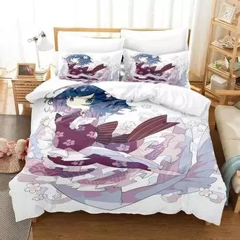 3D Print Anime Wakasagihime (Touhou) Bedding Set Single Twin Full Queen King Size Bed Set Aldult Kid Bedroom Duvet cover Sets 70x133cm 2pcs