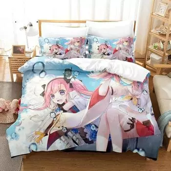 3D Print Azur Lane Bedding Set,Duvet Cover Comforter Bed Set Quilt Cover Pillowcase,King Queen Twin Size Boys Girls Adultse 135X200cm-2pcs