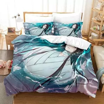 3D-принт Благословение Небесного Чиновника Тянь Гуань Ци Фу Комплект постельного белья из трех предметов с рисунком из мультфильма Аниме для взрослых и детей Спальня Пододеяльники Наборы EU Twin 135x200cm