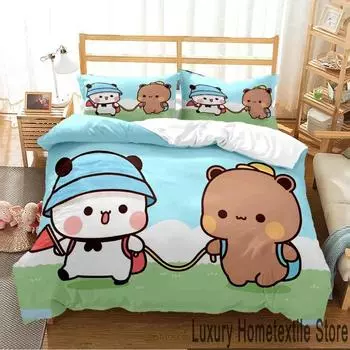3D-принт Bubu Dudu Cartoon Bear Panda Комплект постельного белья для мальчиков и девочек Twin Queen King Size Пододеяльник Наволочка Кровать для мальчиков и взрослых US Queen228x228cm