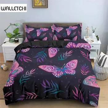 3D Print Butterfly Bedding Set,Duvet Cover Comforter Bed Set Quilt Cover Pillowcase,King Queen Twin Size Boys Girls Adultse 135x200cm 2pcs