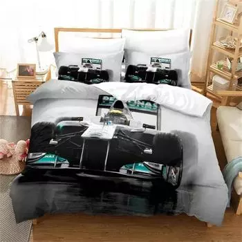3D Print Car Racing Car Bedding Set,Duvet Cover Comforter Bed Set Quilt Cover Pillowcase,King Queen Twin Size Boys Girls Adults 135x200cm 2pcs