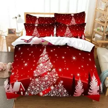 3D Print Christmas Bedding Set,Duvet Cover Comforter Bed Set Quilt Cover Pillowcase,King Queen Twin Size Boys Girls Adults 135x200cm 2pcs