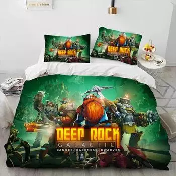 3D-принт Deep Rock Galactic Game DRG Постельное белье Пододеяльник Постельный комплект Одеяло Наволочка Одеяло King Queen Size Мальчики Взрослые US Queen(228x228cm