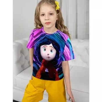 3D-принт для детей, аниме, фильм ужасов C-Coralines, одежда для мужчин от 5 до 14 лет, верхняя одежда для детей, футболка для мальчиков и девочек, топ 100cm