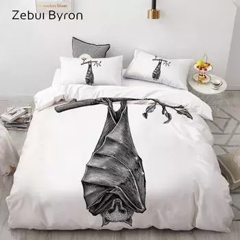 3D Print Duvet Cover Set Custom/King/Europe/USA,Bedding Set Queen/King,Quilt/Blanket Cover Set Halloween bat,drop ship 135x200cm 3pcs