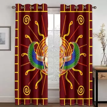 3D-принт египетской фараонской пирамиды в Африке, бесплатная доставка, 2 шт., тонкая штора для окна, декор для гостиной и спальни 98W202H CM&Rod Pocket