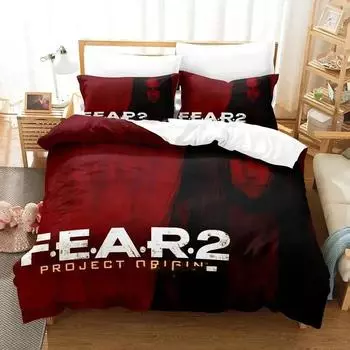 3D Print F.E.A.R. 2 Project Origin Bedding Set Duvet Cover Bed Set Quilt Cover Pillowcase Comforter king Queen Size Boys Adult EU Single 135x200cm