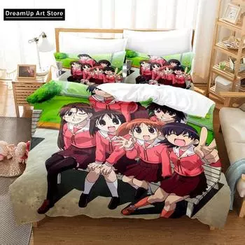 3D Print Fashion Anime Azumanga Daioh Bedding Set Boys Girls Twin Queen Full Size Duvet Cover Pillowcase Bed Adult Bedroom EU Single 90x200cm