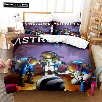 3D Print Fashion Cartoon Game Astroneer Bedding Set Boys Girls Twin Queen Full Size Duvet Cover Pillowcase Bed Adult Bedroom EU Single 90x200cm